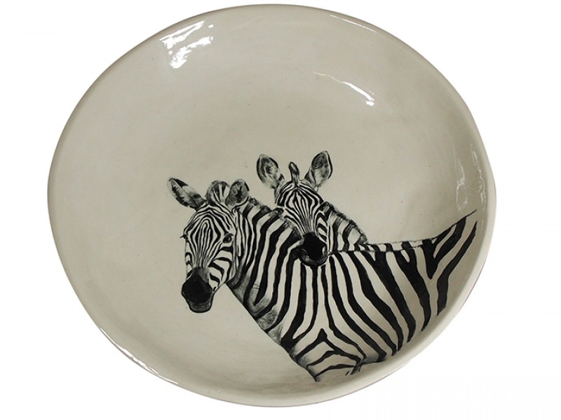 Handmade Ceramic Safari Zebra Bowl